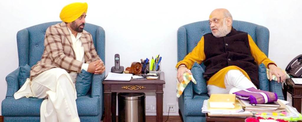 ਮੁੱਖ ਮੰਤਰੀ ਮਾਨ ਨੇ ਗ੍ਰਹਿ ਮੰਤਰੀ ਅਮਿਤ ਸ਼ਾਹ ਨਾਲ ਕੀਤਾ ਮੁਲਾਕਾਤ